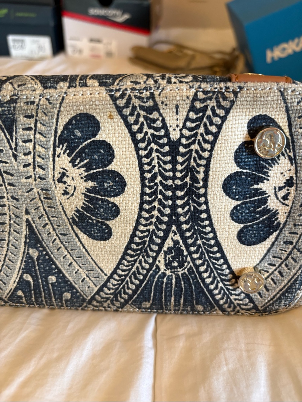 Spartina 449 Navy & Tan Patterned Shoulder Tote - Picture 7 of 9